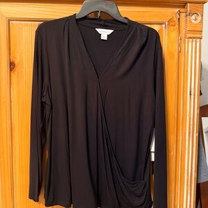 Liz Claiborne Black Drape Blouse